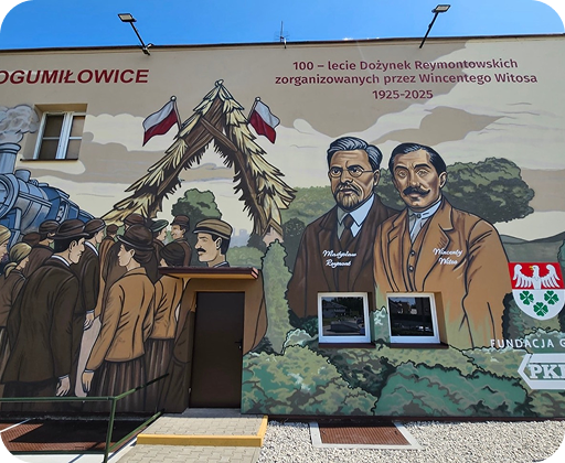 Mural z Witosem i Reymontem